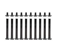 vis chicago, rivets pour le cuir, 10 ensembles de vis Chicago noires, poteaux de vis de reliure M5, vis en cuir bouton de rivet à clou solide ceinture Tack Scrapbook albums photos vis de reliure(Size: