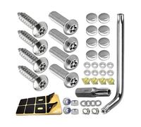 Vis clips partie Accessoires De Voiture Vis Plaque D'immatriculation 1 Jeu Avant Plastique Arrière Argent Acier Inoxydable