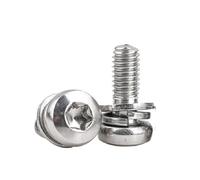 Vis combinées torx à tête ronde en acier inoxydable 304, 2 à 20 pièces, ceinture en fleur de prunier, rondelle à ressort plate, vis à tête cylindrique(14mm,M4 10pcs)