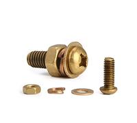 Vis cruciformes, vis à tête ronde, kit de 10 cylindrique en laiton M6 × 45 mm avec écrous et rondelles(M4x25mm20set)