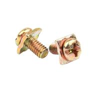 Vis De Bornier M3 .5 M4 M5 Avec Rondelle Carrée, Sems À Tête Cylindrique, 100/200 Pièces(Yellow,M3x6x7 200pcs)