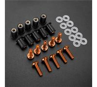 Vis De Carénage Kit Boulons Pare-Brise pour Moto pour Suzuki AN125, AN250, AN400, AN650, an 650 1998-2024 Vis Et Écrous De Fixation Fixation Pare-Brise Moto(Orange)