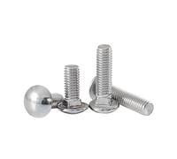 Vis de carrosserie à tête ronde et col carré en acier inoxydable 304, lot 1/2/3/5/10/25 pièces, M3 M4 M5 M6 M8 M10 M12 GB12 A2-70(16mm,3Pcs M8)
