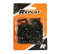 VIS DE CARROSSERIE-CARENAGE-CAPOTAGE REPLAY ACIER POUR MBK 50 NITRO 1997+2012-YAMAHA 50 AEROX 1997+2012 NOIR (KIT)