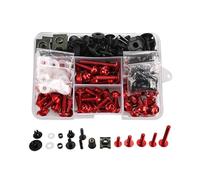 Vis de carrosserie Moto Compatible Avec Honda Pour CB650 CB650F CB650R CB750F CB900F CB919 Carénage M6 M5 Kit Boulons Fixations Carrosserie Vis Et Écrous(Rouge)