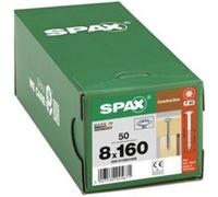 SPAX Vis à bois, 8 x 160 mm, 50 pièces, Filetage partiel, Tête disque, T-STAR plus T40, 4CUT, WIROX - 0251010801605