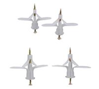 Vis de chevilles murales, vis d'ancrage for murs en plastique, for plaques plâtre, kit d'ancrages et for cloisons sèches, paquet 200 blancs gris M3,5 x 50 mm(Wit)