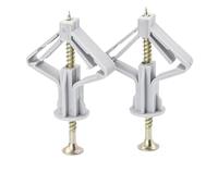 Vis de chevilles murales, vis d'ancrage for murs en plastique, for plaques plâtre, kit for cloisons sèches avec paquet 100 gris blanc plusieurs tailles(Grijs)