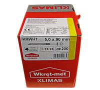 KLIMAS 5.0 x 90 mm TX25 Vis à bois tête fraisée pour terrasse ou panneaux Lot de 200