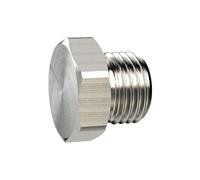Vis de fermeture, hexagonale, G 1 1/4, SW 50, laiton verni, pression de travail max. 25 bars, tampon de fonctionnement. Charge maximale : 150°C