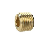 Vis de fermeture, hexagonale, sans ceinture, R 1 1/2, SW 24, laiton, pression de travail max. 25 bars, tampon de fonctionnement. Charge maximale : 150°C