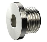 Vis de fermeture, six pans creux et ceinture, G 1/4, SW 6, laiton nickelé, pression de travail max. 25 bars, tampon de fonctionnement. Charge maximale : 150°C