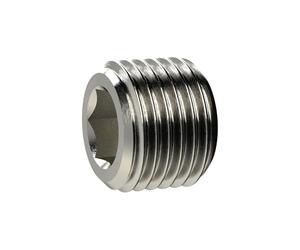 Vis de fermeture, six pans creux, sans ceinture, G 1 1/4, SW 22, laiton verni, pression de travail max. 25 bars, tampon de fonctionnement. Charge maximale : 150°C