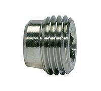 Vis de fermeture, six pans creux, sans ceinture, G 1/8, SW 5, acier inoxydable 1.4571, pression de travail max. 60 bar, fonctionnement max. 150 °C.