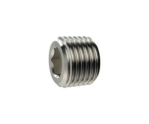 Vis de fermeture, six pans creux, sans ceinture, R 1 1/2 laiton - Pression de travail max. 25 bars, tampon de fonctionnement. Charge maximale : 150°C