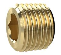 Vis de fermeture, six pans, sans ceinture, R 1/4, laiton, pression de travail max. 25 bars, tampon de fonctionnement. Charge maximale : 150°C
