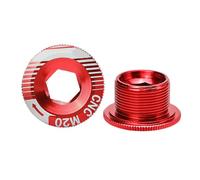 Vis de fixation M20 pour bras de manivelle de vélo - Vis traitées en d'aluminium pour pédaliers de vélo de route et VTT | Capuchons de support, compatibles avec, M19 et