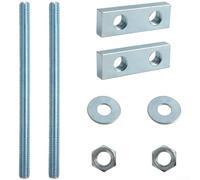 Vis de fixation murale pour toilettes avec support de décalage de 3 cm pour réservoir de chasse encastré, fer galvanisé avec douilles en caoutchouc, double trou rotatif pour un alignement précis (A)