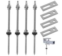 Vis de Fixation Panneau Solair, 4 PièCes M10 X 250 Mm, Joint en Acier Inoxydable 304, éCrou à Denture de Blocage RéGlable en Hauteur TôLe D'Adaptation Epdm Joint En Caoutchouc