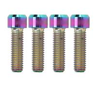 Vis de frein à disque de vélo de montagne yizisecce, pour risque m6 x 20 mm, vis de crankset en alliage en titane, vis fixe de l'étrier, jeu de 4pcs, haute résistance, léger, (Brillant; 3x2,6 mm)