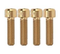 Vis de frein à disque de vélo de montagne yizisecce, pour risque m6 x 20 mm, vis de crankset en alliage en titane, vis fixe de l'étrier, jeu de 4pcs, haute résistance, léger, (Or)