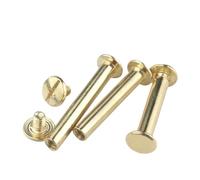 Vis de liaison en laiton plaqué cuivre, 5/10/20 pièces, clous à rivets pression, vis bout for livres, for Album Photo(M5x6mm-20pcs)