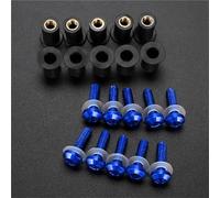 Vis de Montage Kit Boulons Pare-Brise Moto pour Bajaj pour Pulsar 200 NS RS AS 150 180 Ensemble Carénage, Vis Et Écrous De Fixation Boulons carénage en Caoutchouc Moto(Bleu)