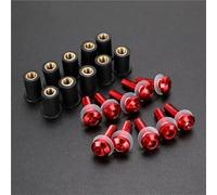 Vis de Montage Kit Boulons Pare-Brise Moto pour Yamaha YZF R1 R6 FZS1000 YZF R25 YZF-R6 R125, Écrous De Fixation De Carénage Et De Pare-Brise Boulons carénage en Caoutchouc Moto(Rouge)