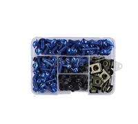 Vis de Pare-Brise de Moto Boulons Et Vis pour Carénage Moto pour Kawasaki pour Ninja 400 650 1000SX pour Z 400 650 750 800 900 1000 R SX Kit Complet avec Écrous Clips(Bleu)