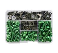 Vis de Pare-Brise de Moto pour Benelli TRK 502X 502C BN 125 TNT 125 | Kit de 177 vis et écrous pour carénage de moto(Vert)