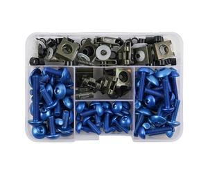 Vis de Pare-Brise de Moto pour Benelli TRK 502X 502C BN 125 TNT 125 | Kit de 177 vis et écrous pour carénage de moto(BLEU)