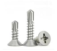 Vis de perçage à empreinte cruciforme plate en acier inoxydable 410 M3.5 .9 M4.2 .8 M5. Taraudage de feuille M6.3(M6.3x38 20pcs)