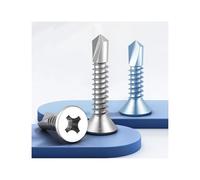 Vis de perçage à tête fraisée M2.9-M5.5 304, fil à queue d'aronde plate autotaraudeuse en alliage de fer à ongles 410(M3.9x25(65pcs) steel)