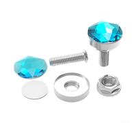 Vis de plaque d'immatriculation de moto M6 Décoratives Aspect cristal Aluminium Multicolore Kit de fixation de plaque d'immatriculation 2 pièces (bleu clair)