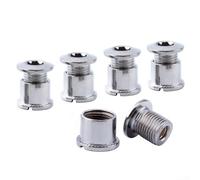 Vis de plateau en acier inoxydable, lot de 5 boulons argentés pour pédalier simple/double/triple, fixations pour VTT et vélos de route (B)