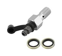 Vis de purge de boulon Banjo, M10x1.25mm moto frein maître-cylindre étrier vis de purge mamelon boulon Banjo + bouchon anti-poussière(Argent)