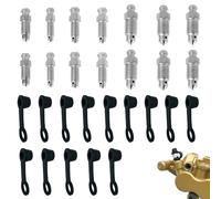 Vis de purge étrier de frein M6 M7 M8 M10 M12-14 vis de purge avec bouchons de protection - Système de freinage, qualité supérieure, pour motos et vélos, kit pratique et résistant, 33mm de long