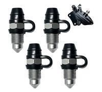 Vis de Purge Etrier M10 x 1mm, 4 Pièces Vis de Purge Avec Bouchon | Vis d'échappement Accessoires Métal Galvanisé pour Étrier de Frein, Kit Purge Frein Moto pour Motos Voitures Pompes de Frein