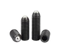 Vis de réglage à pointe à bille, Vis de réglage piston à bille ressort douille hexagonale en acier allié paquet 20 noir M3-M16(M4x12mm)