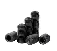 Vis de réglage M3-M12 noire à filetage fin avec tête concave, sans pas de vis(16mm,M8x1.0-5pcs)