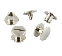 Vis de reliure Chicago M4 - longueurs et quantités au choix - pour maroquinerie et reliure de livre - nickelées, 8 mm, lot de 20 pièces