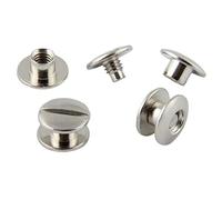 Vis de reliure Chicago M4 - longueurs et quantités au choix - pour maroquinerie et reliure de livre - nickelées, 2 mm, lot de 50 pièces