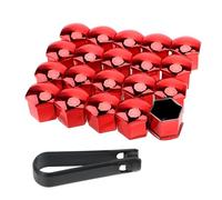 vis de roue de voiture Bouchons D'écrou De Roue De 19mm Couvercles De Protection Couvercle De Vis De Moyeu Automatique Boulon D'écrou De Pneu Décoration Extérieure 20 Pièces Accessoires(Red)