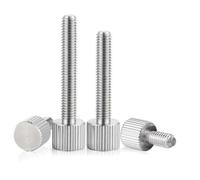 Vis de serrage à main rondes en acier inoxydable 304, avec tête plate nickelée, boulons cylindriques moletés M3, 20 pièces(M3*8 (20 Pcs))