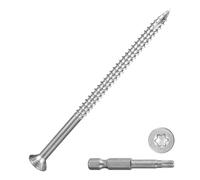 Vis de terrasse #10x2-1/2" - Paquet 200 Idéales for les terrasses, clôtures, cadres, fermes, meubles d'extérieur à bois en acier inoxydable 410(#10x3-1/2")