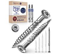 Vis de terrasse 5x80 acier inoxydable V4A Vis Torx 5mm d'épaisseur 500 vis à bois Torx 80mm de long vis en acier inoxydable durci y compris 2x embouts Torx