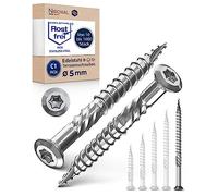 Vis de Terrasse 5x80 en Acier Inoxydable C1 - Torx 5mm d'Épaisseur, 10 Pièces - 80mm de Long, Acier Inoxydable Durci pour Bois