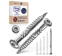 Vis de Terrasse 5x80 en Acier Inoxydable V4A - Torx 5mm d'Épaisseur, 10 Pièces à Bois 80mm de Long - Durci