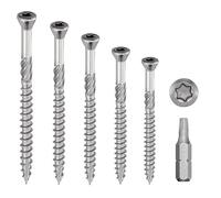 Vis de terrasse INOX A2 : 4x40 mm tête fraisée réduite TORX Ø 4 x 40mm | Vis à bois 40 mm terrasses/planches/bardages | Acier Inoxydable A2 (V2A/304) | 1 embout inclus : LOT DE 500 Pcs - ProRaje