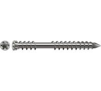 Spax Vis de terrasse, 5 x 50 mm, 60 unités, Filetage de fixation, Tête cylindrique, T-STAR plus T25, Pointe CUT, Acier inoxydable inoxydable A2 - 4507000500507